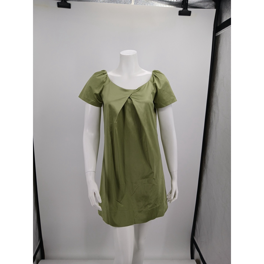 Chaiken Womens Green Cross Pleat Dress Size 2